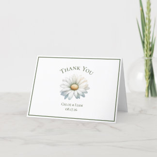 Elegant Daisy Flower Bröllop Tacksamhetskort  Tack Kort