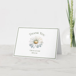 Elegant Daisy Flower Bröllop Tacksamhetskort  Tack Kort