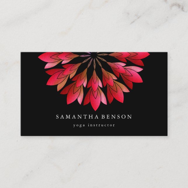 Elegant Daisy Flower Logo Yoga Visitkort (Framsida)