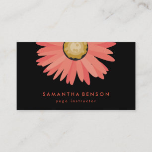 Elegant Daisy Flower Logotyp Yoga Affärskort Visitkort