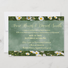 Elegant Daisy Grönt  katolsk bröllopsinbjudan Inbjudningar
