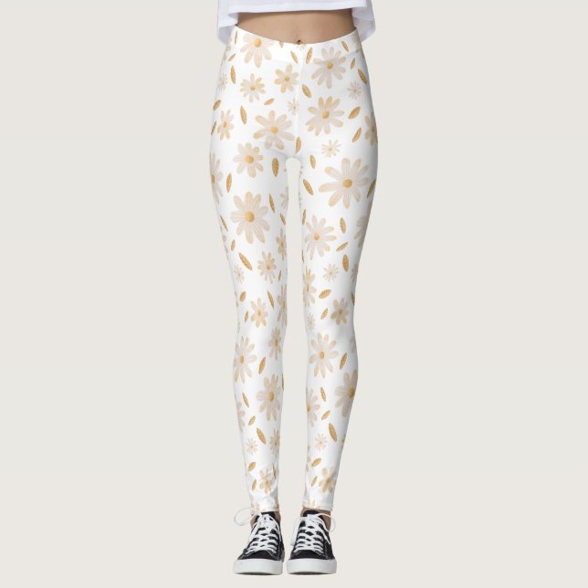 Elegant Daisy Hues Leggings (Framsida)