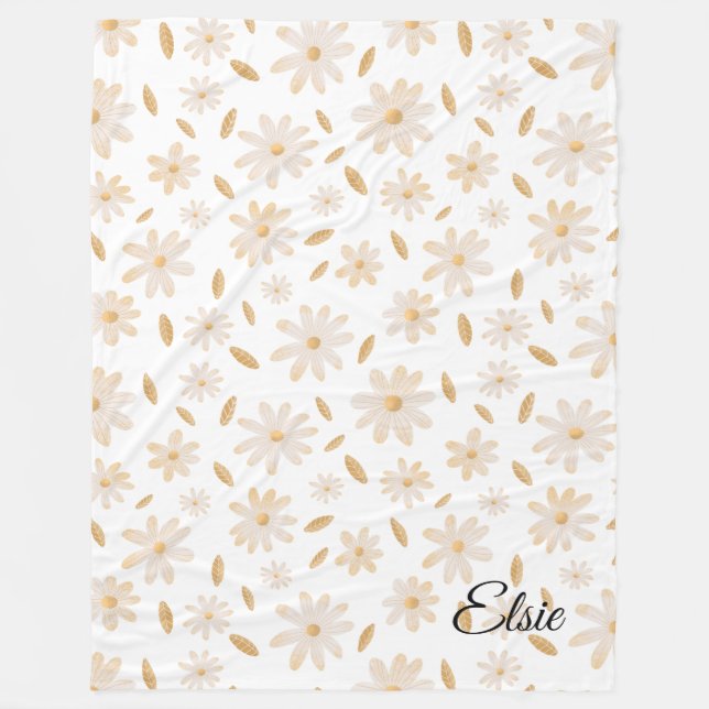 Elegant Daisy Hues Personlig Fleece Blanket (Framsidan)