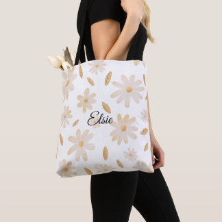 Elegant Daisy Hues Personlig Tote Bag Tygkasse