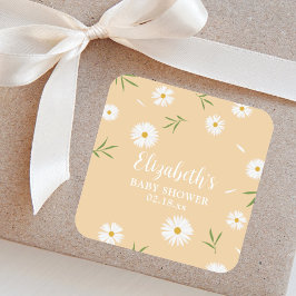 Elegant Daisy Kön Neutral babystötare Fyrkantigt Klistermärke