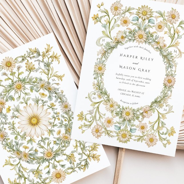 Elegant Daisys Garden Wedding Inbjudningar (Skapare uppladdad)