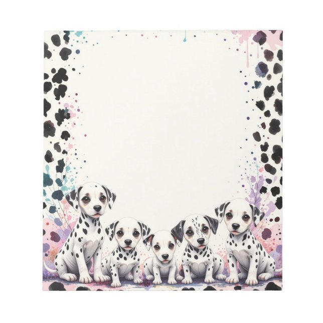 Elegant Dalmatian Dogs Whimsical Anteckningsblock (Framsida)