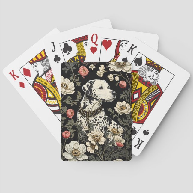 Elegant Dalmatian William Morris Inspired Casinokort (Baksidan)