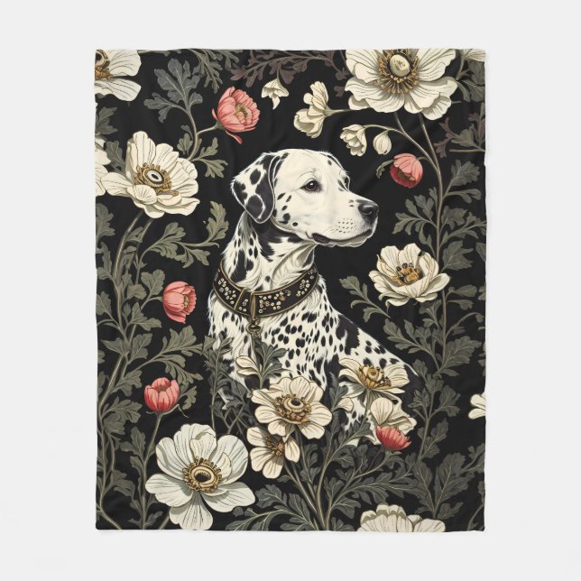 Elegant Dalmatian William Morris Inspired Fleecefilt (Framsidan)