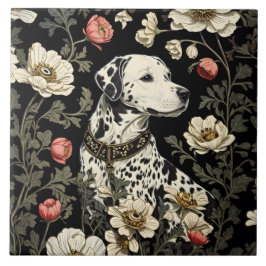 Elegant Dalmatian William Morris Inspired Kakelplatta