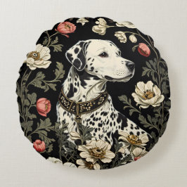Elegant Dalmatian William Morris Inspired Rund Kudde