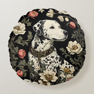 Elegant Dalmatian William Morris Inspired Rund Kudde