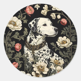 Elegant Dalmatian William Morris Inspired Runt Klistermärke
