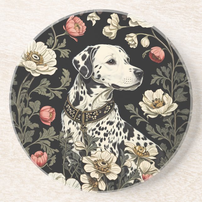 Elegant Dalmatian William Morris Inspired Underlägg (Framsidan)