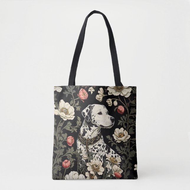 Elegant Dalmatian William Morris Inspirerad Tygkasse (Framsida)