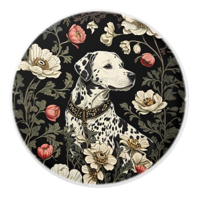 Elegant Dalmatiner William Morris Inspirerad Knopp (Framsidan)