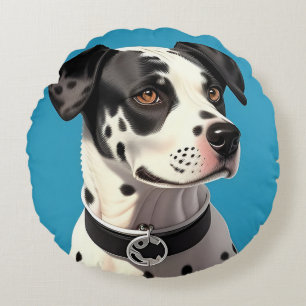 Elegant dalmatinerhund Pet älskare Hem accent Rund Kudde