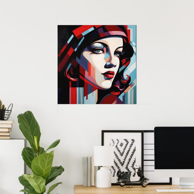 Elegant dam Art Deco älskare Poster (Hemmakontoret)