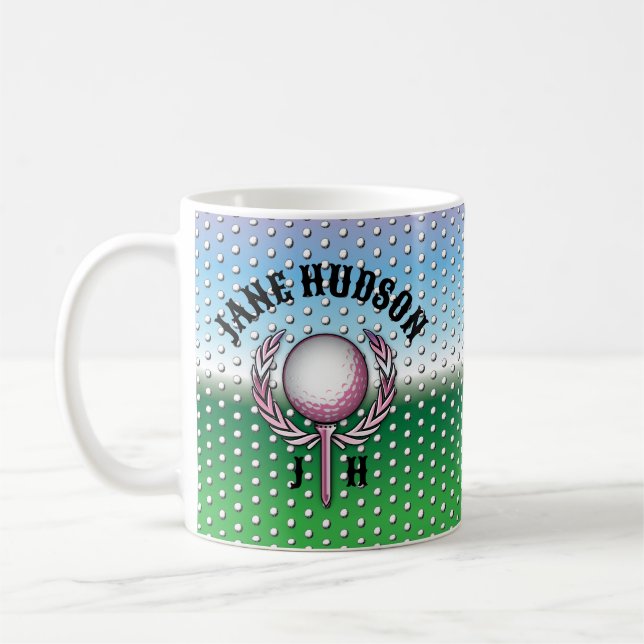 Elegant Dam Golf Design Kaffemugg (Vänster)