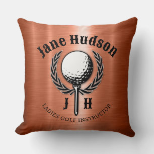 Elegant Dam Golf Monogram Design Kudde