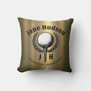 Elegant Dam Golf Monogram Design Kudde