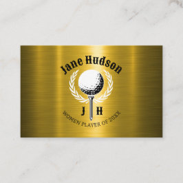 Elegant Dam Golf Monogram Design Visitkort