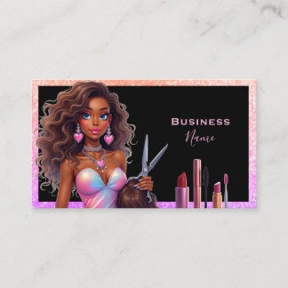 Elegant Dam Hair Makeup Business Visitkort