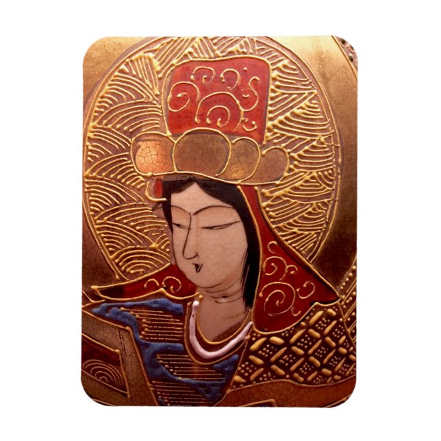 Elegant, Dam i Asien Magnet (Vertikal)