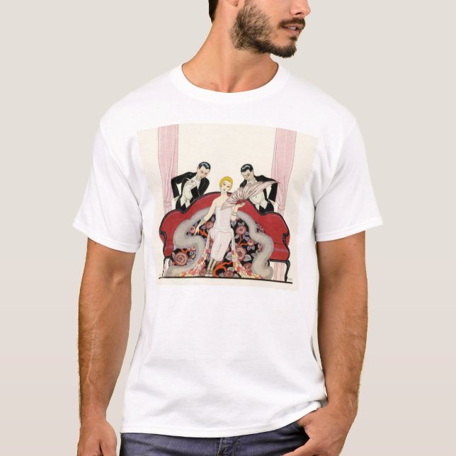 Elegant dam i den Paris art déco T Shirt (Framsida)