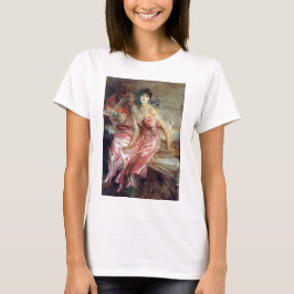 Elegant Dam i en Rosa Dress (av Giovanni Boldini) T Shirt