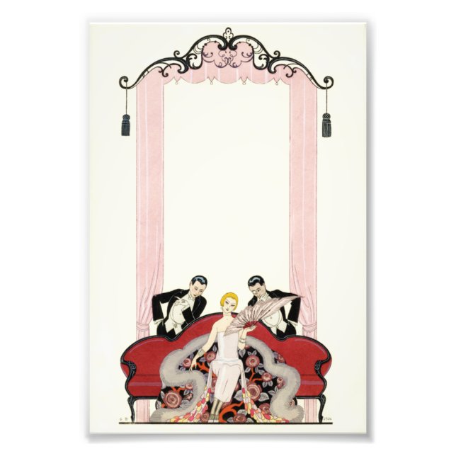 Elegant Dam i Paris Art Deco Fototryck (Framsidan)