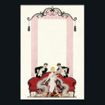 Elegant Dam i Paris Art Deco Poster<br><div class="desc">Elegant Dam i Paris. Art deco-illustration från 1924. Franskens illustratör Georges Barbier har fyllt dussintals vackra illustrationer som skildrar de nära 20-talen i Frankrike. Elegant Dam i Paris har en ung blond kvinna sitta på en soffa som två resande i tuxedos flirt med henne. Kvinnan bär en rosa och håller...</div>