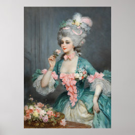 Elegant dam med rosor poster