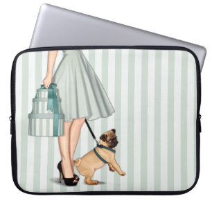 Elegant dam och mops laptop sleeve