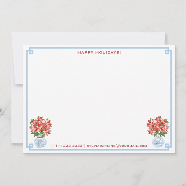 Elegant Dam Red Poinsettia Ginger Burk jul Julkort (Framsida)