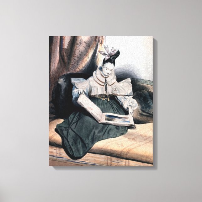 Elegant Dam - Vintage Art Skriv ut Canvastryck (Framsida)