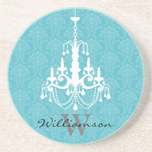 Elegant Damascljusstake Monogramunderlägg (akvatis Underlägg