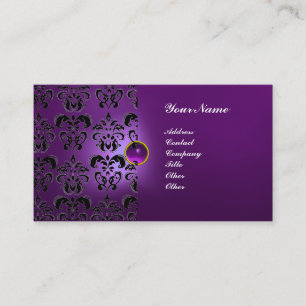 ELEGANT DAMASK-ÄDELSTEN MONOGRAM VISITKORT