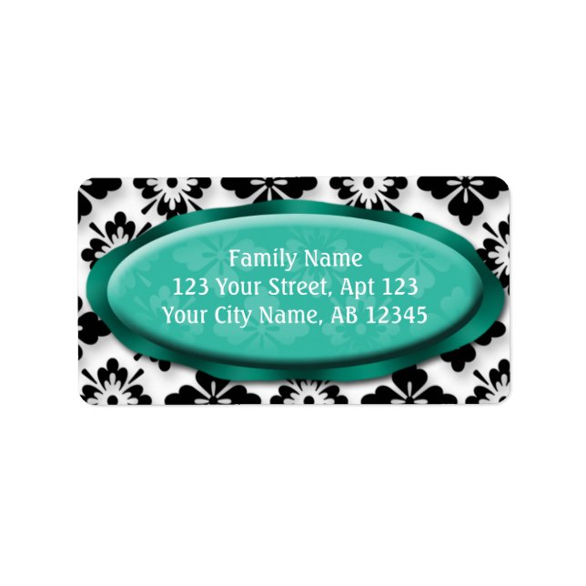 Elegant Damask - Adressetiketter (Framsidan)