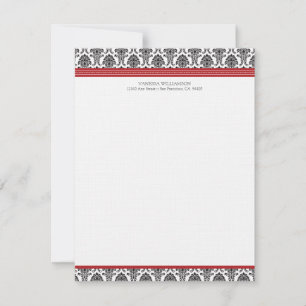Elegant Damask Anpassningsbar - platta antecknings Anteckningskort