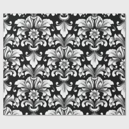Elegant Damask black and white wrapping paper roll Presentpapper