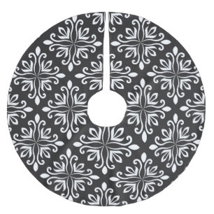 Elegant Damask: Blommigt Art Deco Julgransmatta Borstad Polyester