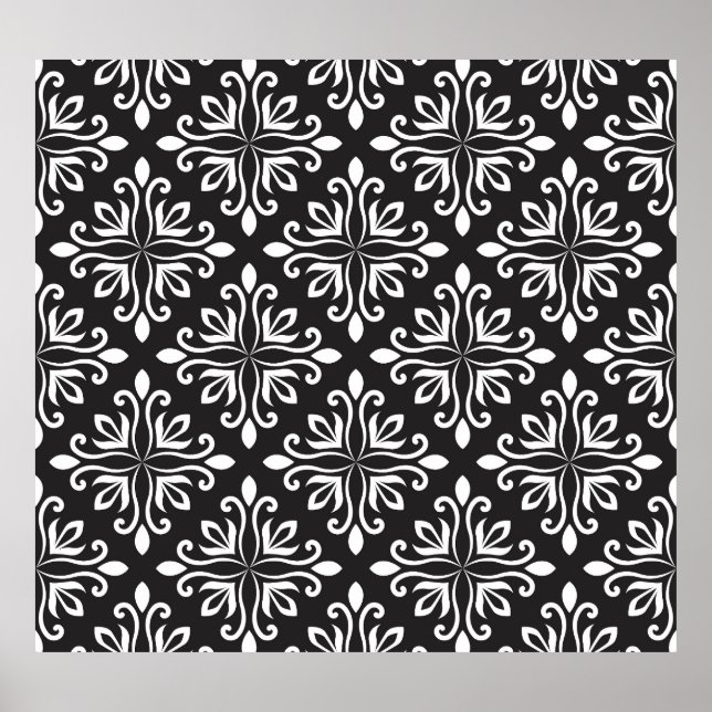 Elegant Damask: Blommigt Art Deco Poster (Framsidan)