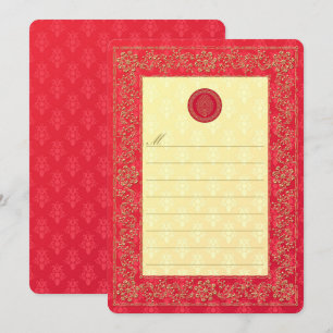 Elegant Damask-bröllop - inbjudan/Notecard Inbjudningar