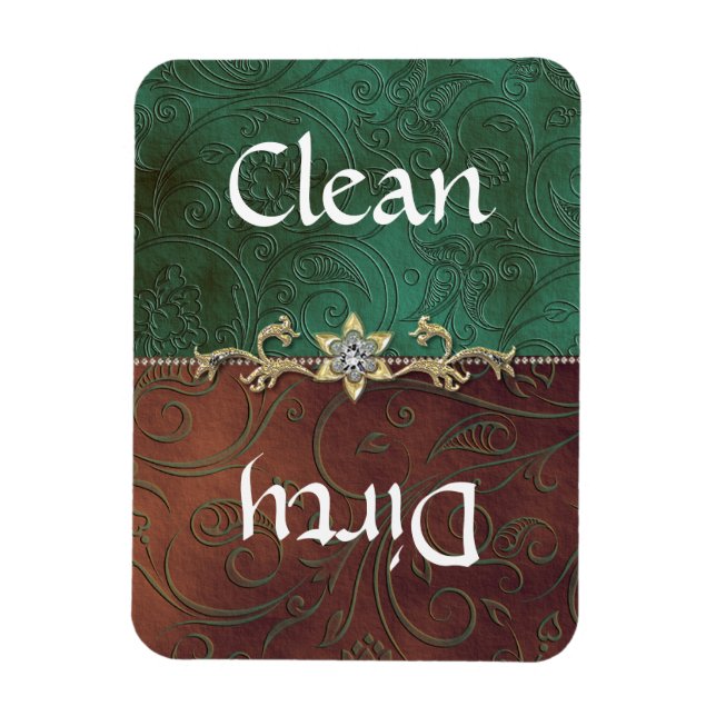 Elegant Damask Dishwasher Magnet (Vertikal)