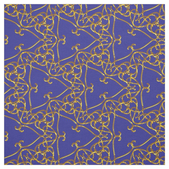 Elegant Damask Fabric Navy Blue Tyg (Provkarta)