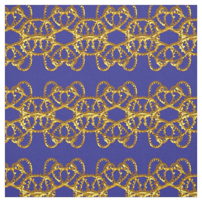 Elegant Damask Fabric Navy Blue Tyg (Provkarta)