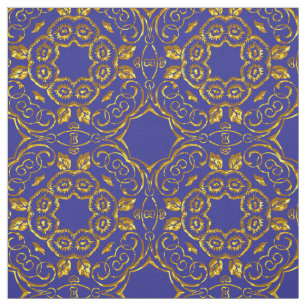 Elegant Damask Fabric Navy Blue Tyg