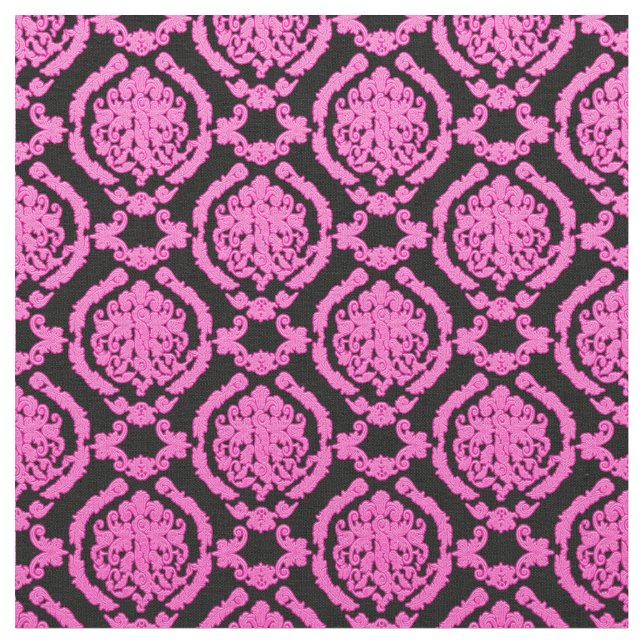 Elegant Damask Fabric Rosa Tyg (Närbild)