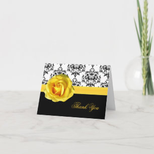 Elegant Damask & Gul Ros Tackkort